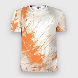 Мужская спорт-футболка Оранжевая краска на белом