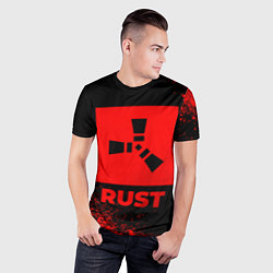 Футболка спортивная мужская Rust - red gradient, цвет: 3D-принт — фото 2