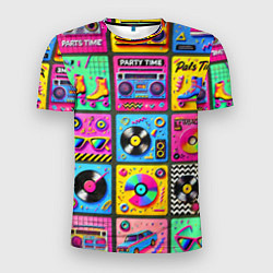 Мужская спорт-футболка Вибрации 90-х вечеринка в стиле ретро
