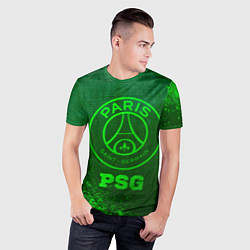 Футболка спортивная мужская PSG - green gradient, цвет: 3D-принт — фото 2