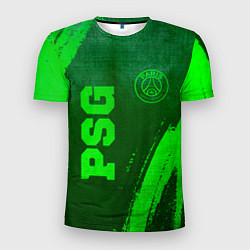 Футболка спортивная мужская PSG - green gradient вертикально, цвет: 3D-принт