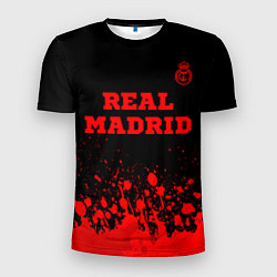 Футболка спортивная мужская Real Madrid - red gradient посередине, цвет: 3D-принт