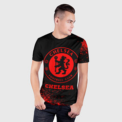 Футболка спортивная мужская Chelsea - red gradient, цвет: 3D-принт — фото 2