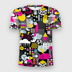 Мужская спорт-футболка Цветной абстрактный паттерн