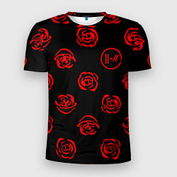 Футболка спортивная мужская Twenty one pilots rose pattern, цвет: 3D-принт