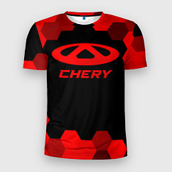 Футболка спортивная мужская Chery - red gradient, цвет: 3D-принт