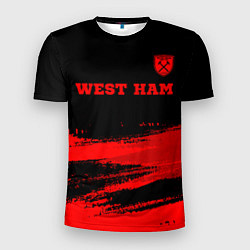 Футболка спортивная мужская West Ham - red gradient посередине, цвет: 3D-принт