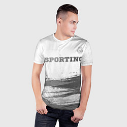 Футболка спортивная мужская Sporting - white gradient посередине, цвет: 3D-принт — фото 2