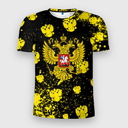 Мужская спорт-футболка Жёлтые краски герб
