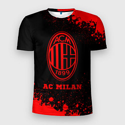 Футболка спортивная мужская AC Milan - red gradient, цвет: 3D-принт