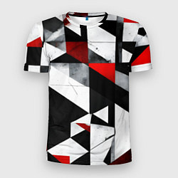 Футболка спортивная мужская Red and black abstraction on a white background, цвет: 3D-принт