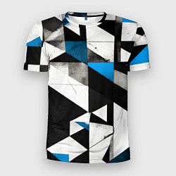 Футболка спортивная мужская Black and blue abstraction on a white background, цвет: 3D-принт