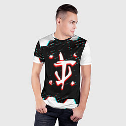 Футболка спортивная мужская Doom hexagon glitch color, цвет: 3D-принт — фото 2