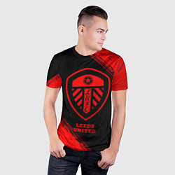 Футболка спортивная мужская Leeds United - red gradient, цвет: 3D-принт — фото 2