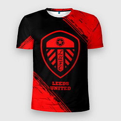 Футболка спортивная мужская Leeds United - red gradient, цвет: 3D-принт