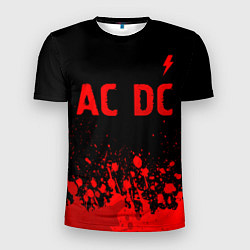 Футболка спортивная мужская AC DC - red gradient посередине, цвет: 3D-принт