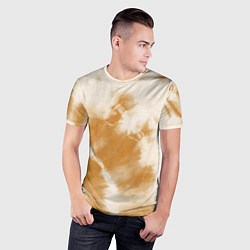 Футболка спортивная мужская Коричневый тай дай, цвет: 3D-принт — фото 2
