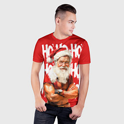 Футболка спортивная мужская Санта Клаус старый хипстер, цвет: 3D-принт — фото 2