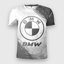 Футболка спортивная мужская BMW - white gradient, цвет: 3D-принт