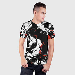 Футболка спортивная мужская Черно-красный камуфляж, цвет: 3D-принт — фото 2