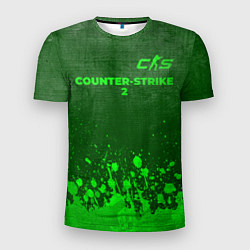 Футболка спортивная мужская Counter-Strike 2 - green gradient посередине, цвет: 3D-принт