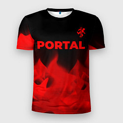 Футболка спортивная мужская Portal - red gradient посередине, цвет: 3D-принт
