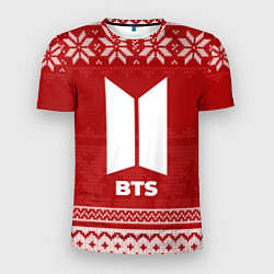 Футболка спортивная мужская Новогодний BTS, цвет: 3D-принт
