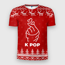 Футболка спортивная мужская Новогодний K Pop с оленями, цвет: 3D-принт