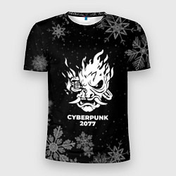 Футболка спортивная мужская Снежный Cyberpunk 2077, цвет: 3D-принт