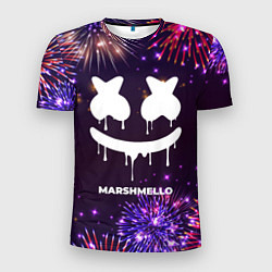Футболка спортивная мужская Праздничный Marshmello, цвет: 3D-принт