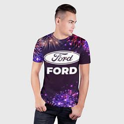 Футболка спортивная мужская Праздничный Ford, цвет: 3D-принт — фото 2