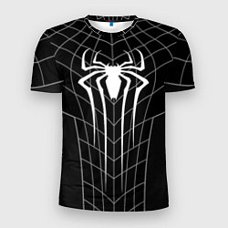Мужская спорт-футболка Черный костюм Человека паука