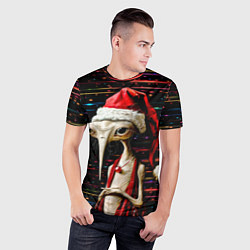 Футболка спортивная мужская Санта Клаус - инопланетянин, цвет: 3D-принт — фото 2