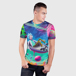 Футболка спортивная мужская Рик в космической лодке - сюрреализм, цвет: 3D-принт — фото 2
