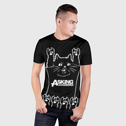 Футболка спортивная мужская Asking Alexandria - кот рок, цвет: 3D-принт — фото 2