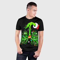 Футболка спортивная мужская Гринч похищает сердца, цвет: 3D-принт — фото 2