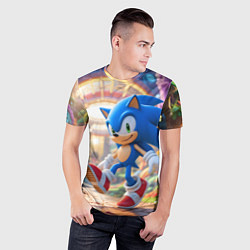 Футболка спортивная мужская Sonic фантастический мир, цвет: 3D-принт — фото 2