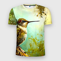 Мужская спорт-футболка Колибри птичка