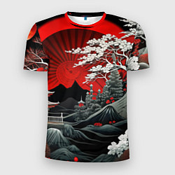 Мужская спорт-футболка Деревья Японии и природа