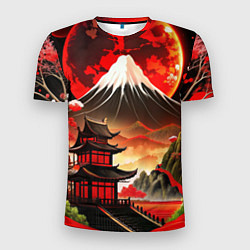 Мужская спорт-футболка Коллаж Японской природы