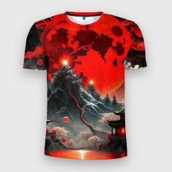 Мужская спорт-футболка Японская черная гора