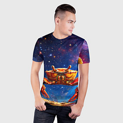 Футболка спортивная мужская Краб в космосе, цвет: 3D-принт — фото 2