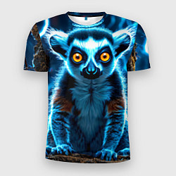 Мужская спорт-футболка Лемур и удар молнии