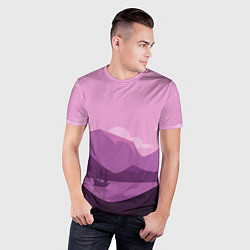 Футболка спортивная мужская Горное озеро, цвет: 3D-принт — фото 2