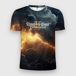 Футболка спортивная мужская Kingdom Come Deliverance 2 лого на черном небе, цвет: 3D-принт