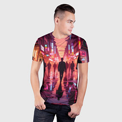 Футболка спортивная мужская Вечерний мегаполис, цвет: 3D-принт — фото 2