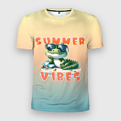 Футболка спортивная мужская Крокодил на пляже, цвет: 3D-принт