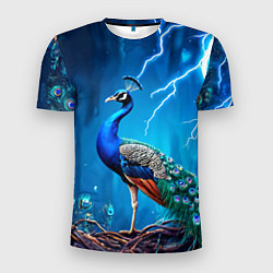 Мужская спорт-футболка Павлин и молния