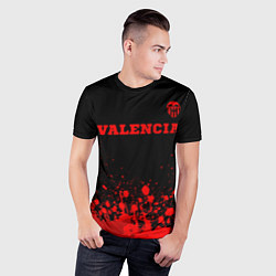 Футболка спортивная мужская Valencia - red gradient посередине, цвет: 3D-принт — фото 2