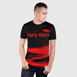 Футболка спортивная мужская Papa Roach - red gradient посередине, цвет: 3D-принт — фото 2